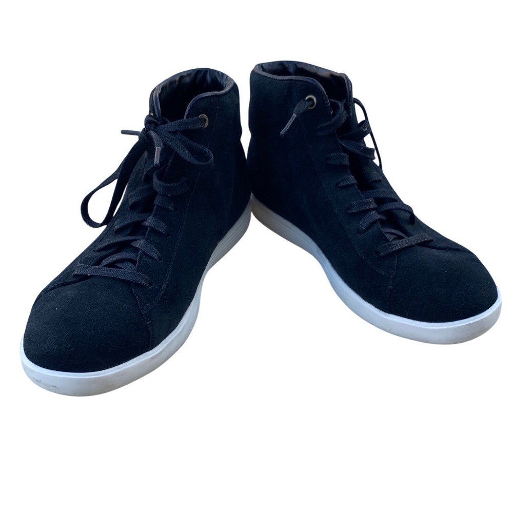 Cole Haan Grand.OS Womens Black Suede High Top Sneakers Shoes 26122527 Size 8